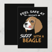 2 Feel Safe At Night Sleep With A Beagle 招待状 (正面/裏面)