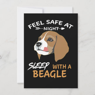 2 Feel Safe At Night Sleep With A Beagle 招待状