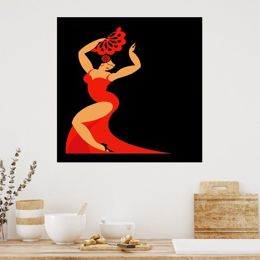 #2 Flamenco Dancer Poster Lg. ポスター (キッチン)