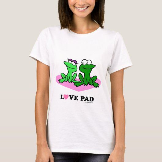2 Frogs Love Pad白シャツ Tシャツ (正面)