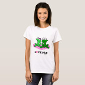2 Frogs Love Pad白シャツ Tシャツ (正面フル)