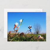 2 Fubby's die een bol krokus planten. ポストカード (正面/裏面)