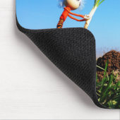 2 Fubby's die een bol krokus planten. マウスパッド (コーナー)