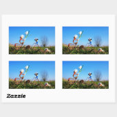 2 Fubby's die een bol krokus planten. 長方形シール (シート)