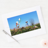 2 Fubby's die een bol krokus planten. 長方形シール (封筒)