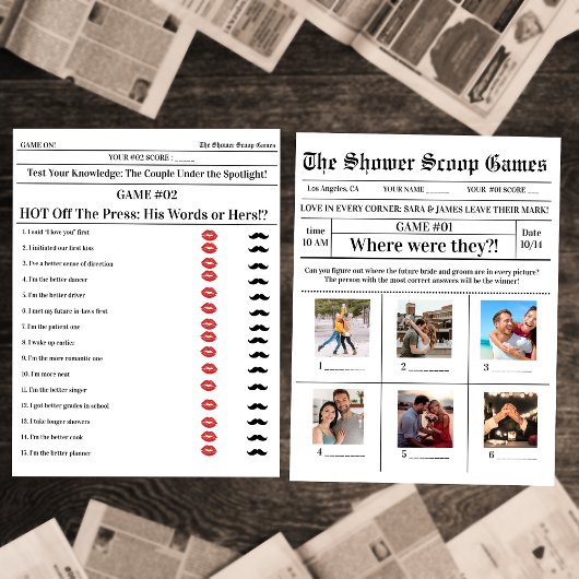 2 Games in 1 Bridal Shower wedding Games 