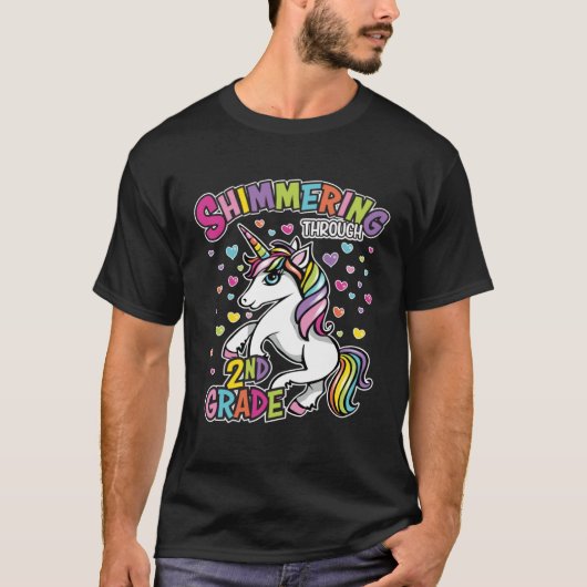 2 Grade  for students and teachers women unicorn Tシャツ (正面)