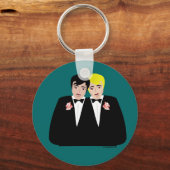2 Grooms （ブロンドと黒の髪） キーホルダー (正面)