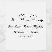 2 Hearts Arrow Modern Romantic Travel Love Wedding ワインラベル (シングルラベル)