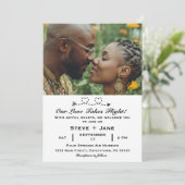 2 Hearts Arrow Modern Romantic Travel Love Wedding 招待状 (スタンド正面)