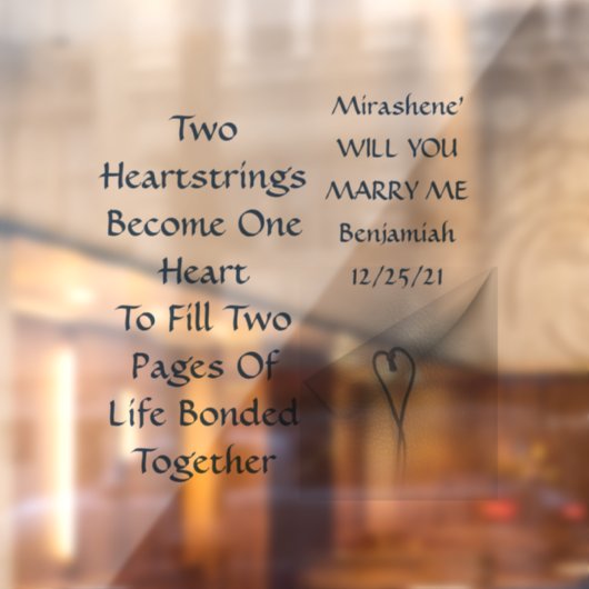 2 Heartstrings 2ページ1ライフ私の提案を結婚 ウィンドウサイン (シート2)