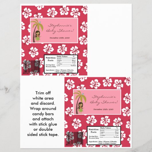 2 Hershey's Largeバーラッパーピンクハワイアンルアウ(ハワイ式宴会) チラシ (正面)