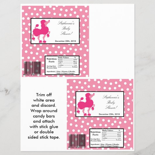 2 Hershey's Largeバーラッパーピンクプードルパリ チラシ (正面)