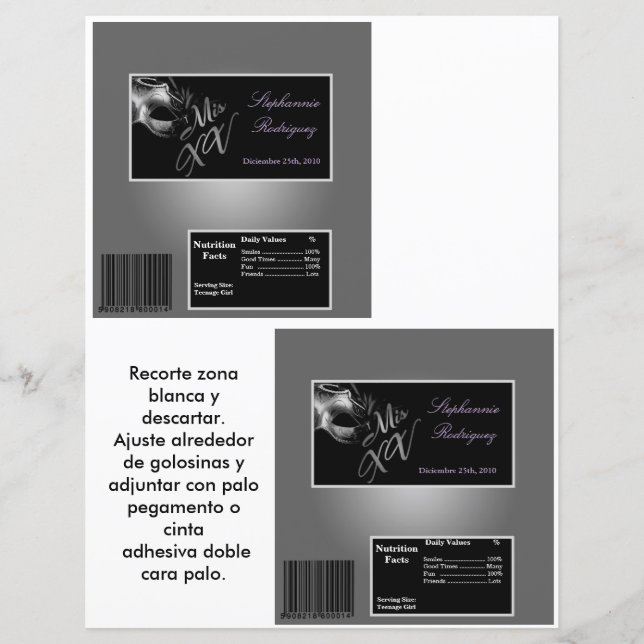 2 Hershey's LargeバーラッパMis XV Silver (正面)