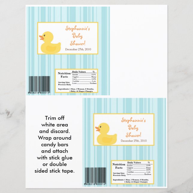 2 Hershey's Largeバーラバーゴムダッキー（アヒルちゃん）バブル (正面)