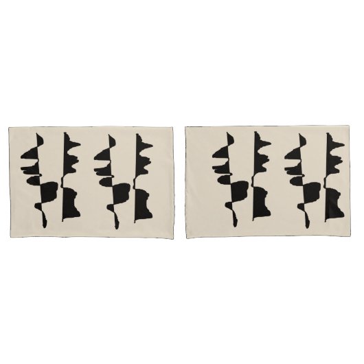 2 Housses de Taie d'Oreiller - Abstrait Dual Face 枕カバー (フロントセット)