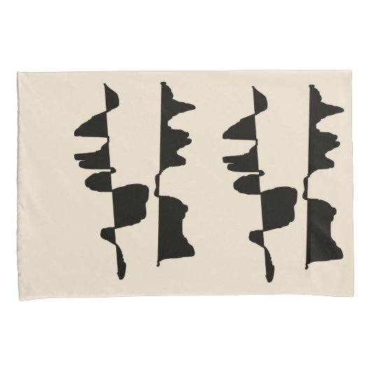 2 Housses de Taie d'Oreiller - Abstrait Dual Face 枕カバー (正面右)