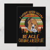 2 I Work Hard So My Beagle Can Have A Better Life 招待状 (正面/裏面)