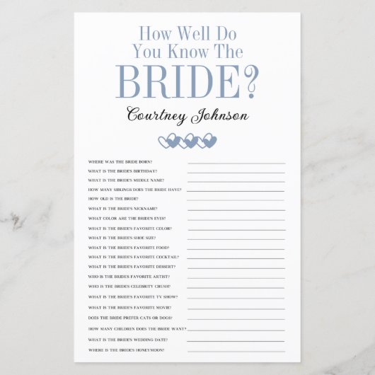 2 in 1ブライダルシャワーゲーム (裏面)