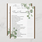 2 in 1ブライダルパーティゲーム エンクロージャーカード (正面/裏面)