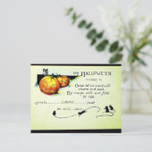 2-in-1ヴィンテージハローウィンパーティ招待状 ポストカード (スタンド正面)