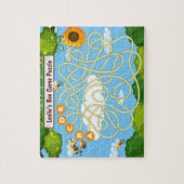 2 in 1,かわいいカラフルミツバチと蜂の巣箱ゲーム。 ジグソーパズル (縦)