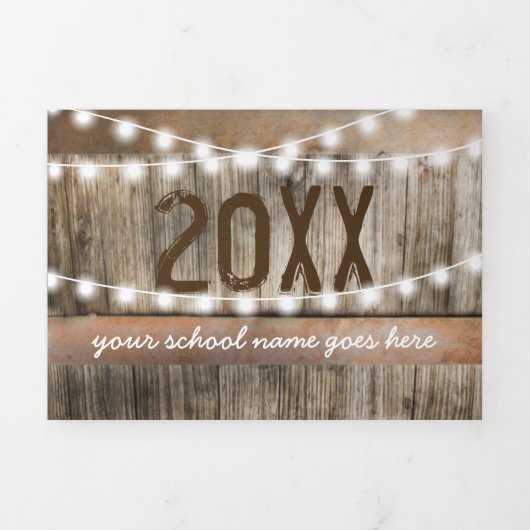 2 in 1 ラスティックひまわり 2025 卒業式 三つ折り招待状 (カバー)