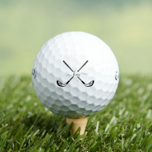 2 Initial Monogram Golf Balls - Personalized Gift ゴルフボール (インサイチュ 木)