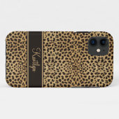 #2 iPhone5のシックなヒョウのプリントのモノグラム Case-Mate iPhoneケース (裏面(横))
