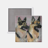 2 K9ドイツ威厳のあるの羊飼い犬飼い マグネット (正面/裏面)