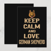 2 Keep Calm And Love German Shepherd 招待状 (正面/裏面)