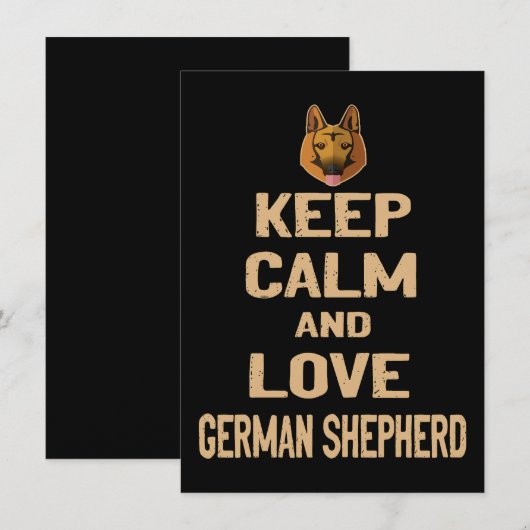2 Keep Calm And Love German Shepherd 招待状 (正面/裏面)