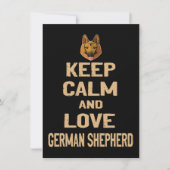 2 Keep Calm And Love German Shepherd 招待状 (正面)