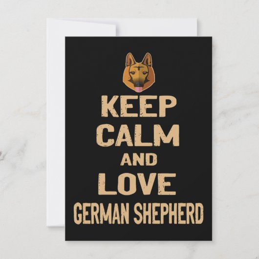 2 Keep Calm And Love German Shepherd 招待状 (正面)