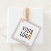 2" Kraft正方形つるラベルと文字列カスタムロゴ フェイバータグ (インサイチュ)