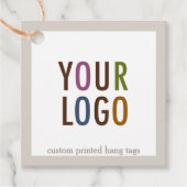 2" Kraft正方形つるラベルと文字列カスタムロゴ フェイバータグ (正面)