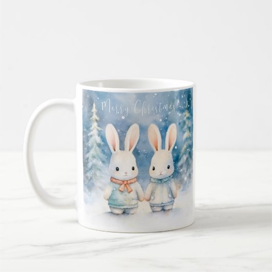 2 lapins de Noël コーヒーマグカップ (左)