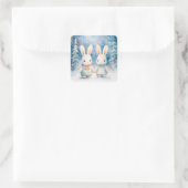 2 lapins de Noël スクエアシール (バッグ)
