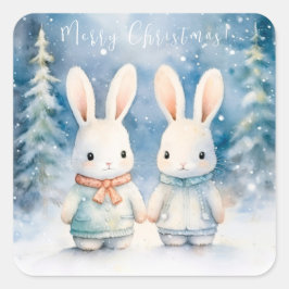 2 lapins de Noël スクエアシール