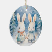 2 lapins de Noël セラミックオーナメント (右)