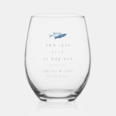 2 Less Fish in the Sea結婚式の引き出物 ステムなしワイングラス (正面)