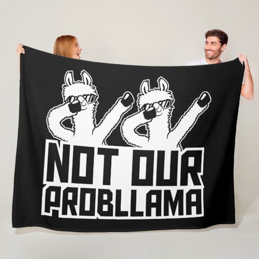 2 Llamas Not Our Probllama Dabbing Sunglasses Cool フリースブランケット (インサイチュ)
