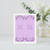 2 Love Birds Purple/Lavender's 結婚 Bookmarks ポストカード (スタンド正面)