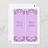 2 Love Birds Purple/Lavender's 結婚 Bookmarks ポストカード (正面/裏面)