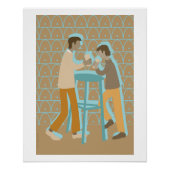 2 mannen bij praattafel ポスター (正面)