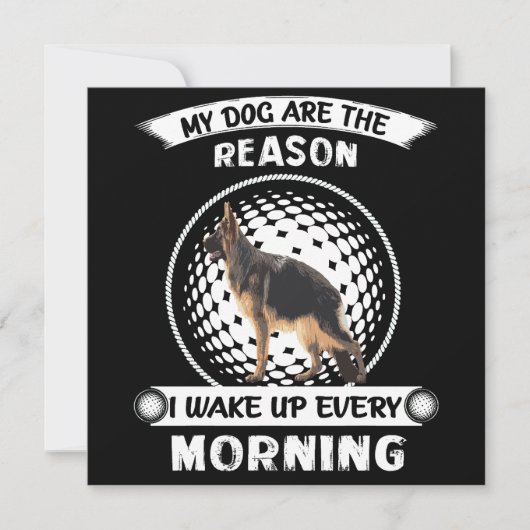 2 My Dogs Are The Reason I Wake Up Every Morning 招待状 (正面)