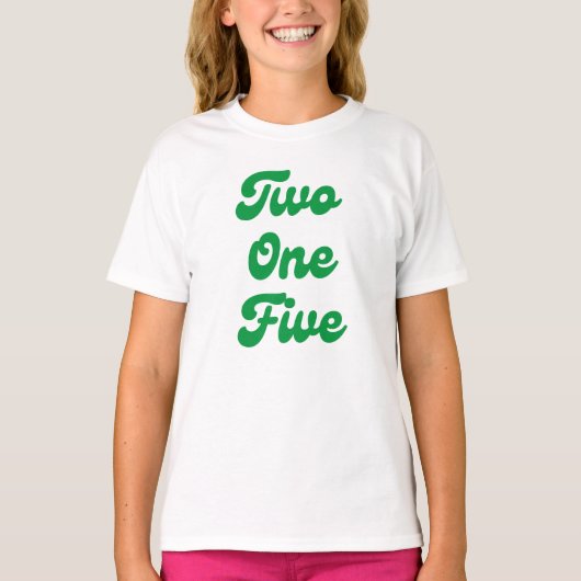 2 One 5フィリー市外局番 Tシャツ (正面)