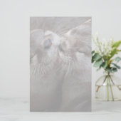 2 Otters Wildlifeキスをする写真 便箋 (スタンド正面)