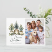 2 PHOTOミニマルなクリスマスツリーの挨拶 シーズンカード (スタンド正面)
