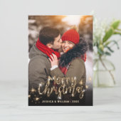 2 PHOTOメリークリスマス金ゴールド輝く挨拶 シーズンカード (スタンド正面)